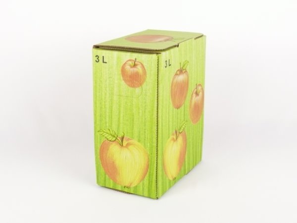 Karton Bag in Box 3 Liter Apfeldekor, Saftkarton, Faltkarton, Apfelsaft-Karton, Saftschachtel, Schachtel. - Bild 2